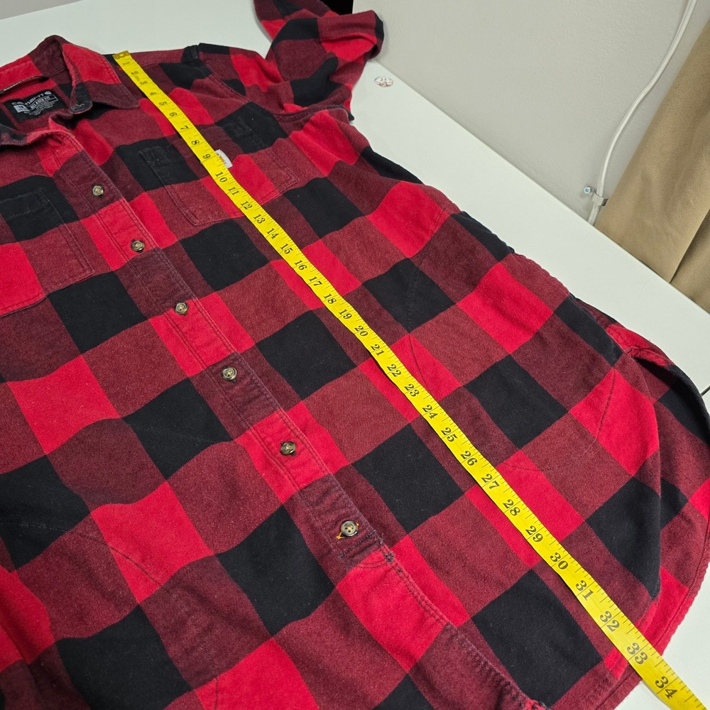 Carhartt Rugged Flex Flannel Shirt Womens 1X Red‎ Black Buffalo Plaid Workwear - Picture 11 of 12